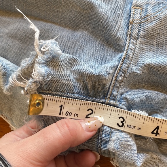 Levi’s Blue Cutoff Jean Shorts Raw Hem 28 EUC - Picture 4 of 9